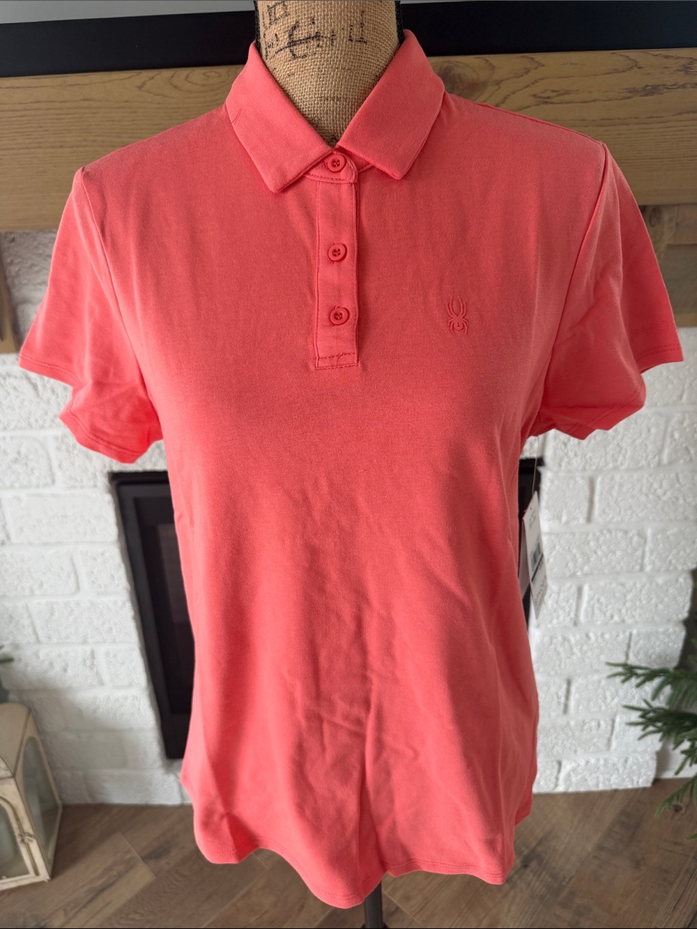 Spyder Women's Coral Pink Short-Sleeve Polo